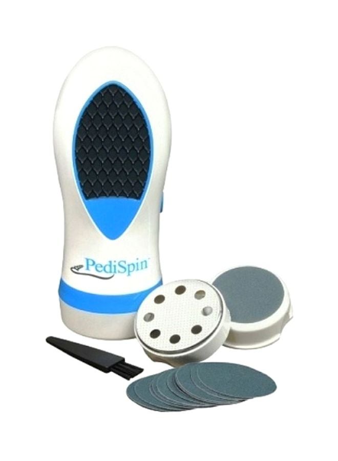 Pedispin Electronic Callus Remover Foot File Kit White/Blue/Grey - Image 1
