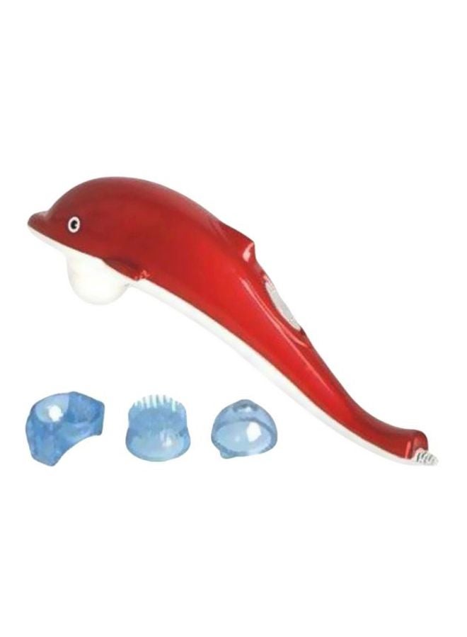 Hand Held Dolphin Shaped Infrared Massager Red/Clear