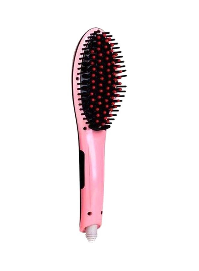 Electric Hair Straightening Brush With LCD Display Pink/Black - Image 1