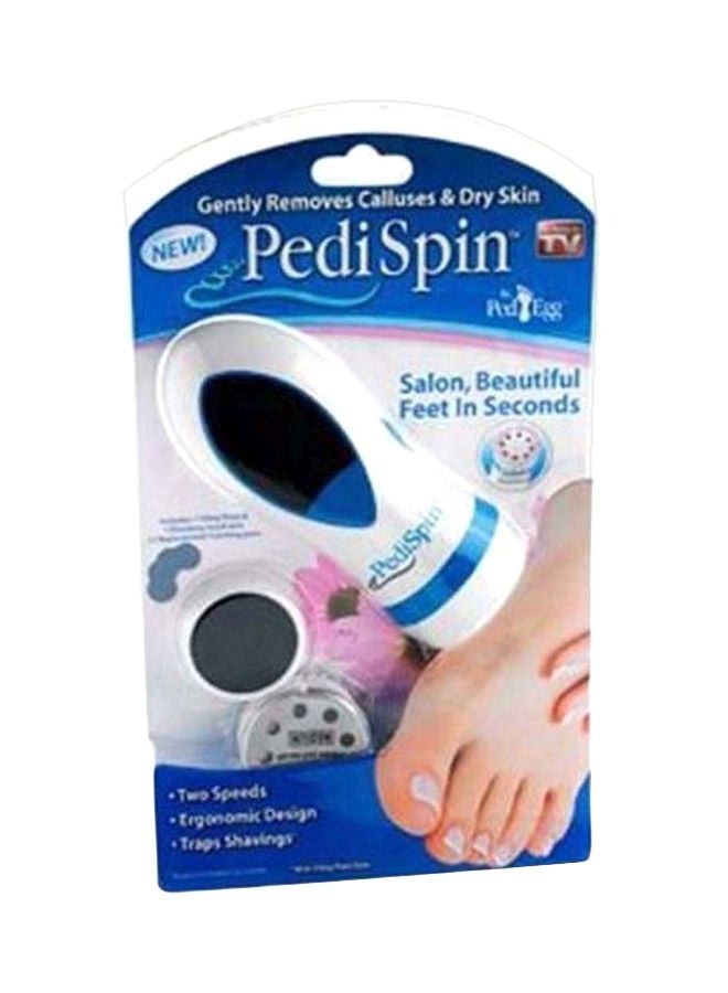 Pedispin Electronic Pedicure Callus Remove Foot File Kit White