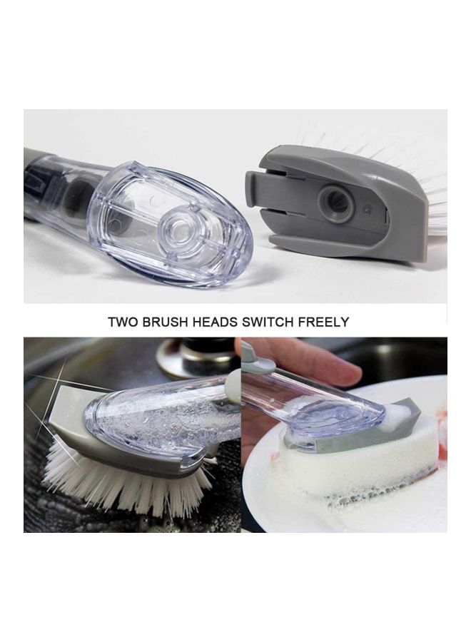 2-In-1 Automatic Liquid Filling Pot Brush With 1 Replacement Sponge Head Grey 13.5x7.5x4.5cm - Image 4