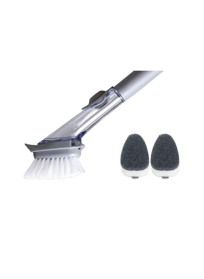 2-In-1 Automatic Liquid Filling Pot Brush With 1 Replacement Sponge Head Grey 13.5x7.5x4.5cm - Image 2