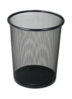 Generic Large Mesh Metal Waste Basket Black 7.5x9x10.6inch  - Image 1