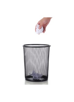 Generic Large Mesh Metal Waste Basket Black 7.5x9x10.6inch  - Image 2