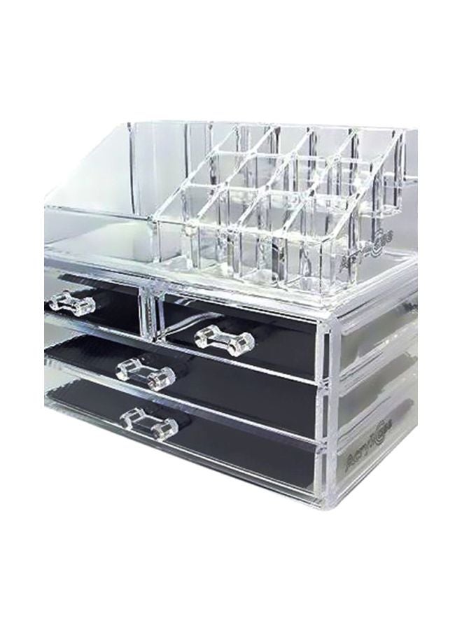 3-Drawer Cosmetic And Jewellery Storage Organizer Clear - Image 2