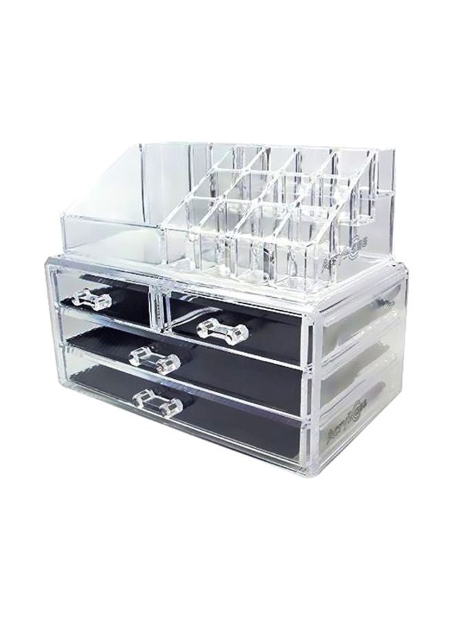 3-Drawer Cosmetic And Jewellery Storage Organizer Clear - Image 1