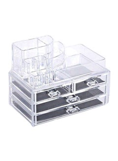 4-Drawer Makeup Organizer Clear/Black