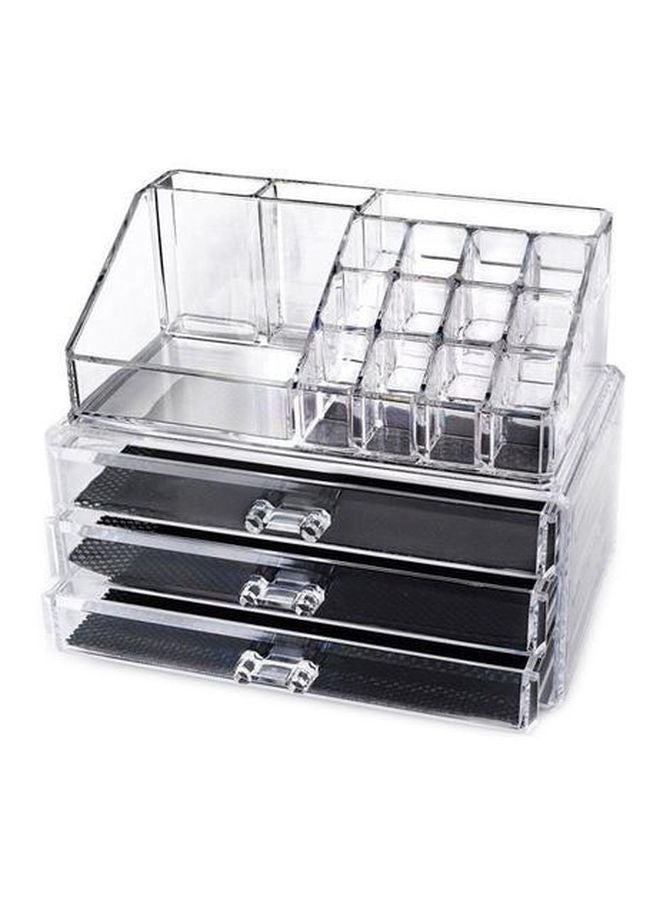 NEW LOOK 3-Drawer Cosmetic And Jewellery Storage Organizer Clear - Image 1