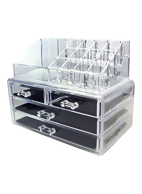 4-Drawer Cosmetic And Jewellery Storage Organizer Clear