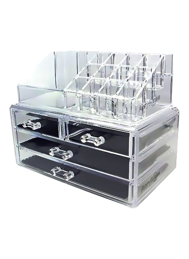 Storage Options 4-Drawer Cosmetic And Jewellery Storage Organizer Clear - Image 1