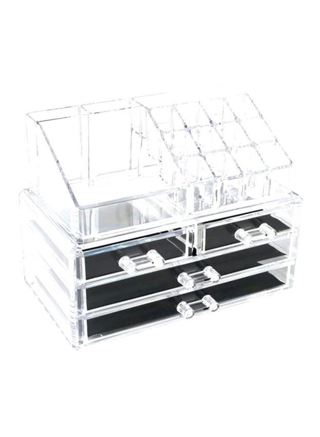 4-Drawer Cosmetic Organizer Clear - Image 1