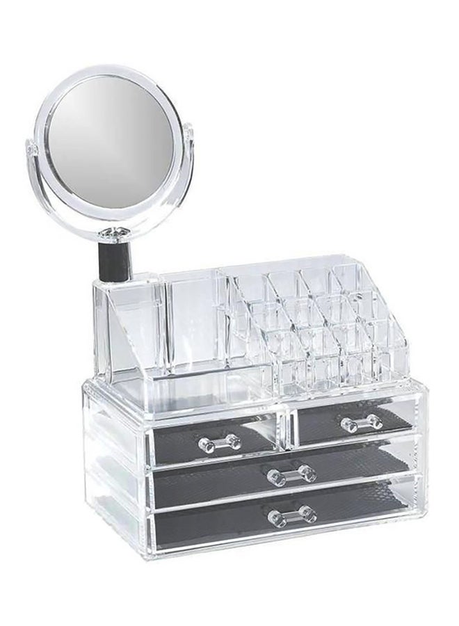 Generic Acrylic Makeup Organizer With Mirror Clear  - Image 1