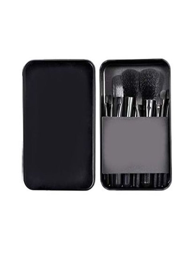 طقم فراشي مستحضرات تجميل مكون من 12 قطعة أسود - Image 1