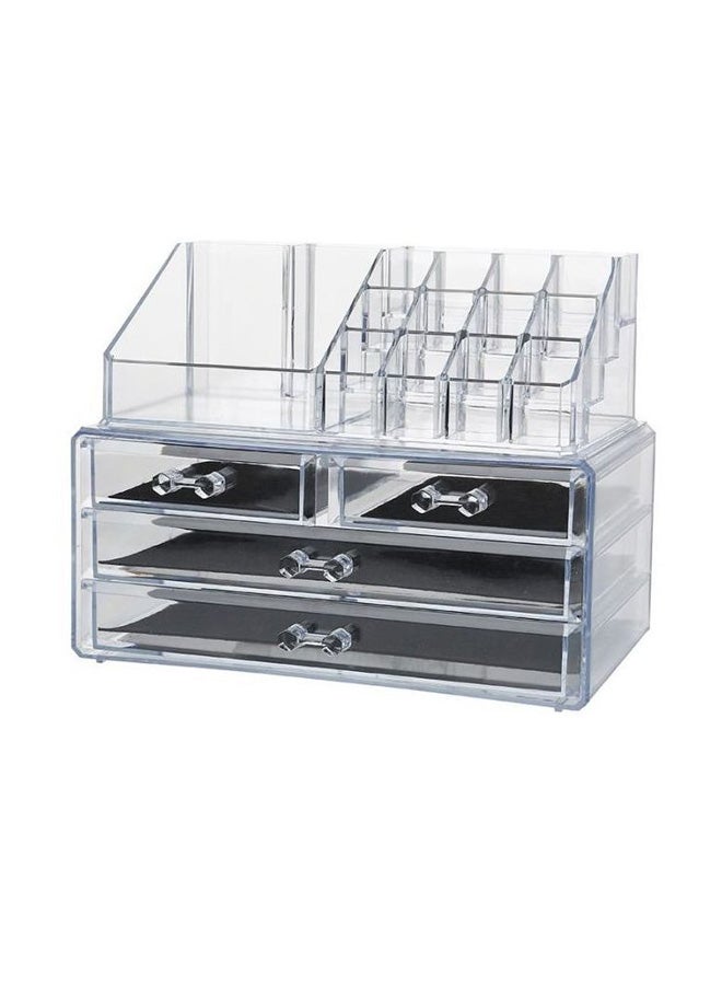 وحدة تنظيم أدوات تجميل مكوّنة من 3 أدراج شفاف - Image 1