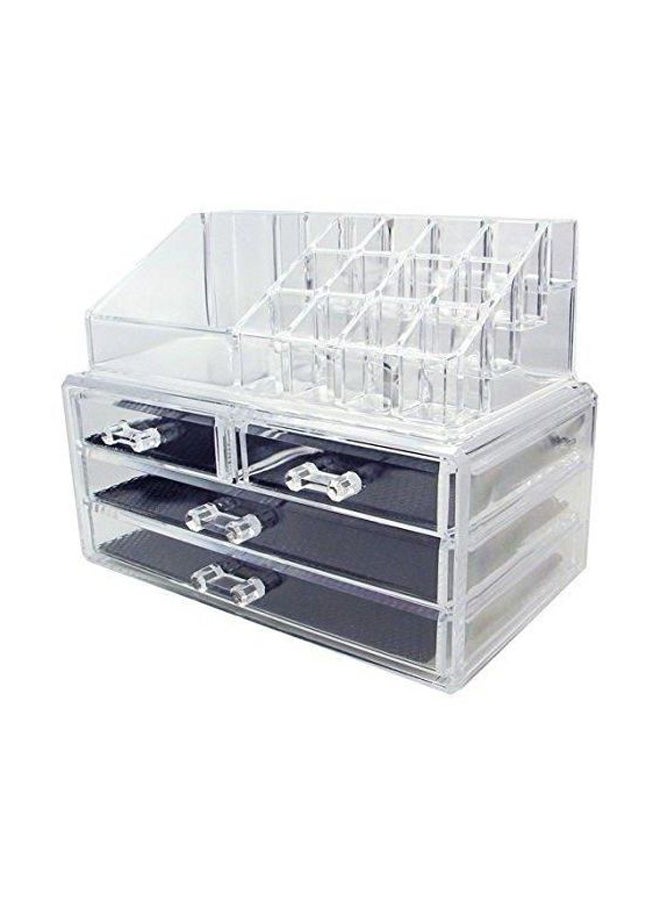 Ikee Acrylic Cosmetic And Makeup Organiser Clear/Black - Image 1