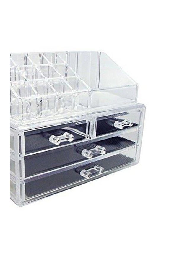 Ikee Acrylic Cosmetic And Makeup Organiser Clear/Black - Image 2
