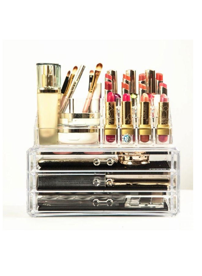 Acrylic Makeup Organizer Clear/Black - Image 2