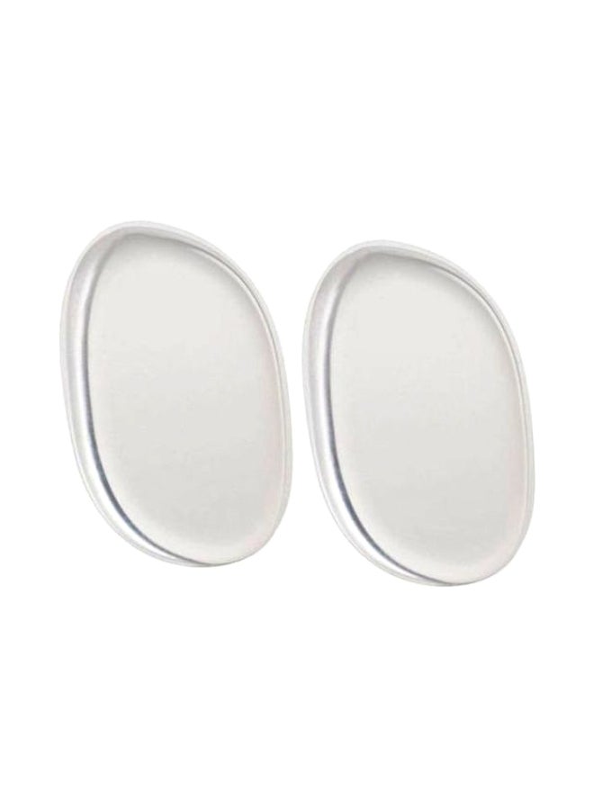 إسفنجة مستحضرات تجميل من السيليكون من قطعتين أبيض