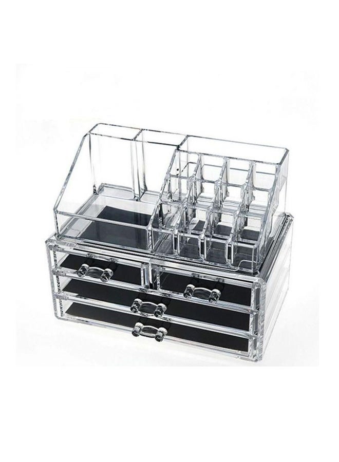 منظم مستحضرات تجميل ومكياج من الأكريليك شفاف/ أسود - Image 2