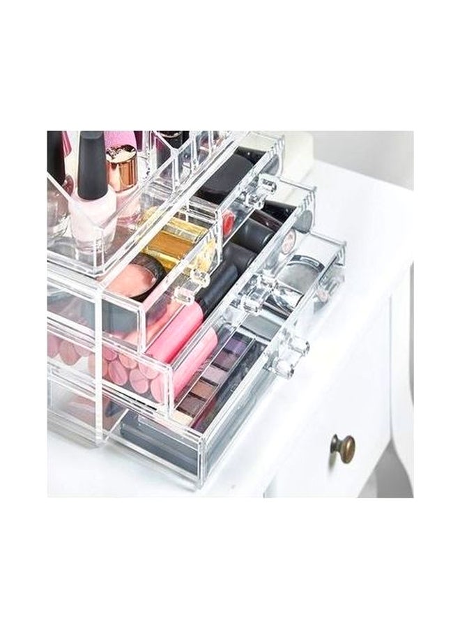 4-Drawer Makeup Organizer Clear/Black - Image 2