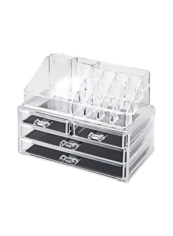 4-Drawer Makeup Organizer Clear/Black - Image 1