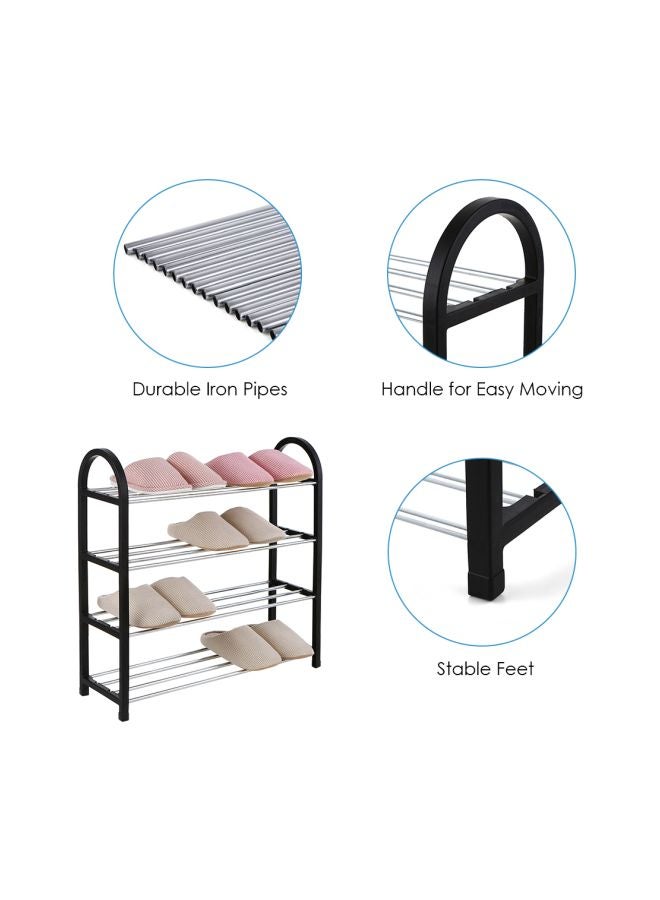 Generic 4-Tier Shoe Rack Organizer Black/Silver - Image 2