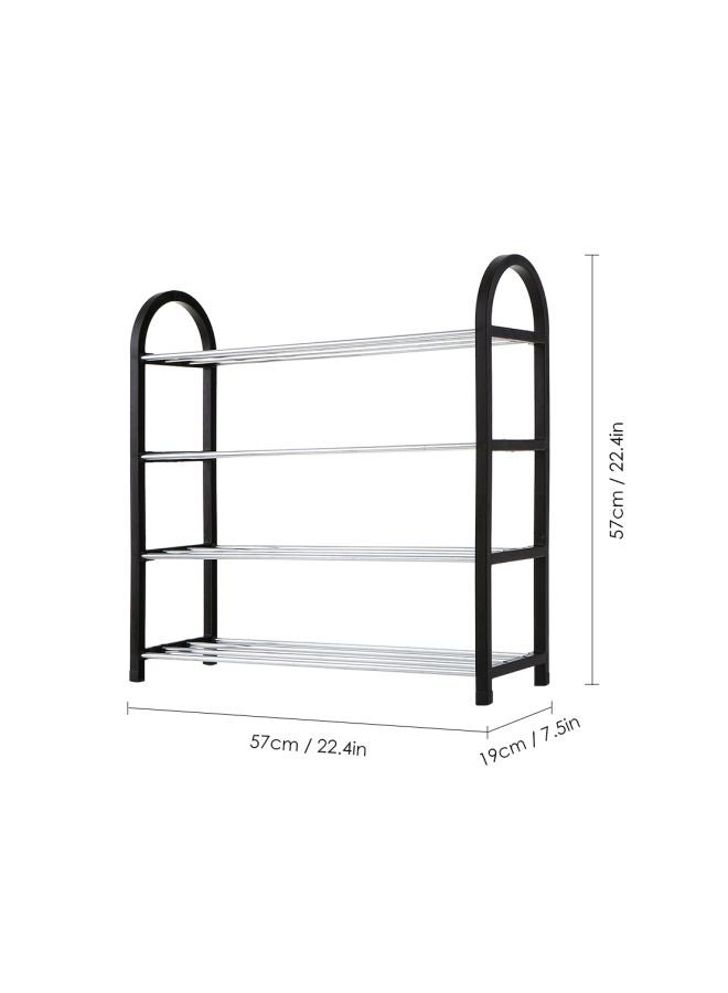 Generic 4-Tier Shoe Rack Organizer Black/Silver - Image 4