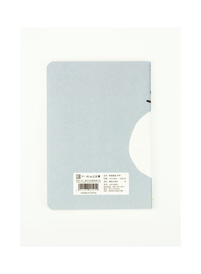 Horizontal Striped A6 Notebook Grey/White