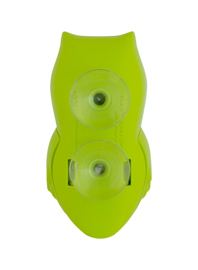 Flipper Fun Animal Owl Toothbrush Cover, One Touch Open & Close, Suction Cup Toothbrush Holder for Mirrors Glass or Tiles, Dust-Proof, Adorable Easy to Use, Green/White- FLR-OWL-ETY Green/White 10x5.5x15cm - Image 2