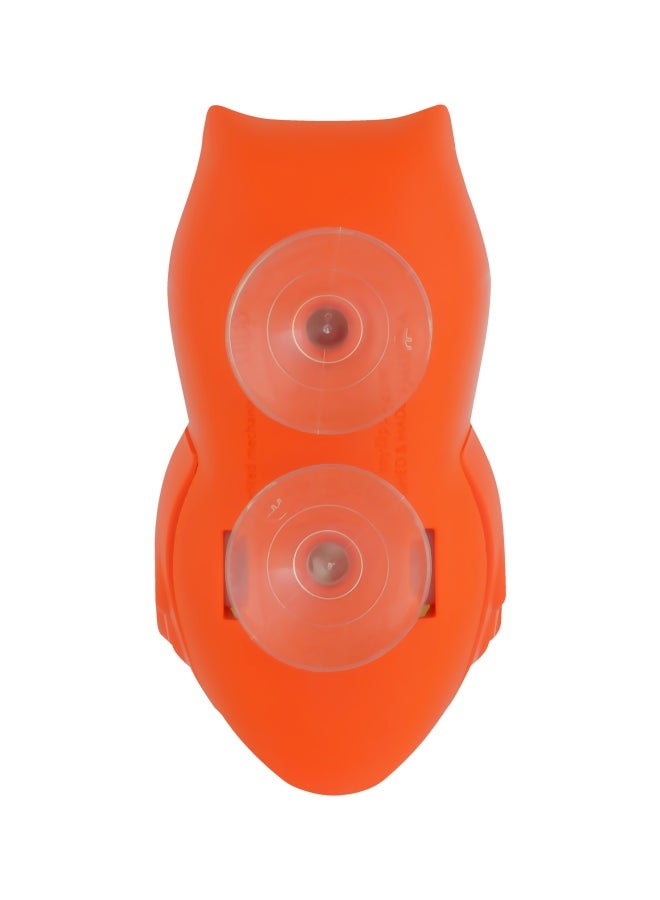 Flipper Fun Animal Owl Toothbrush Cover, One Touch Open & Close, Suction Cup Toothbrush Holder for Mirrors Glass or Tiles, Dust-Proof, Adorable Easy to Use, Orange/White- FLR-OWL-HTY Orange/White 10x5.5x15cm