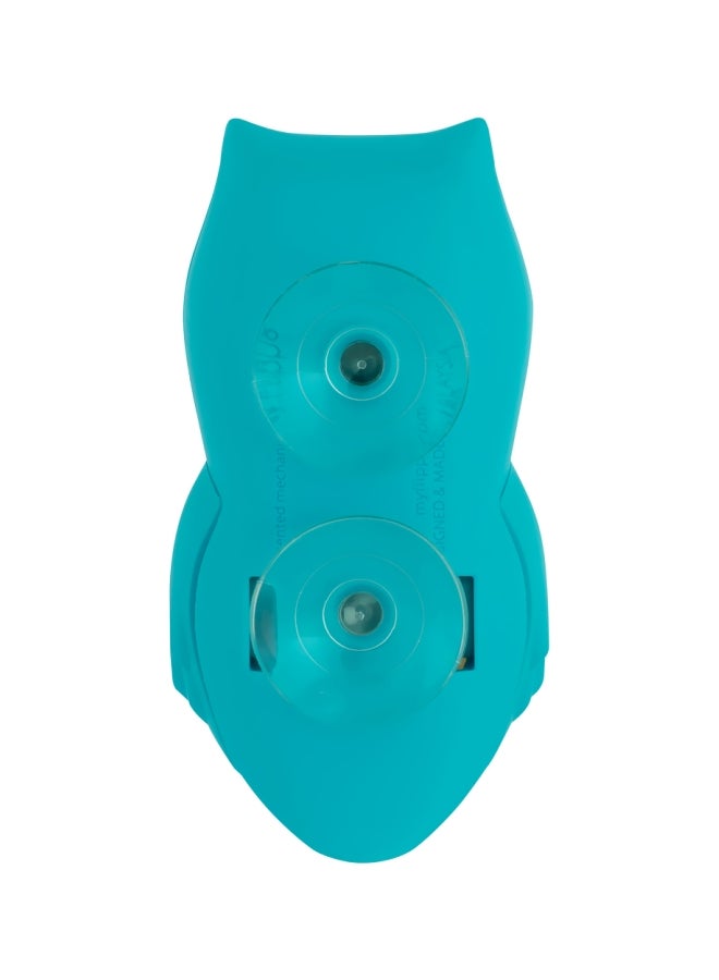 Flipper Flipper Fun Animal Owl Toothbrush Cover, One Touch Open & Close, Suction Cup Toothbrush Holder for Mirrors Glass or Tiles, Dust-Proof, Adorable Easy to Use, Blue/White- FLR-OWL-STY Blue/White 4.2x4.8x8.1cm  - Image 2