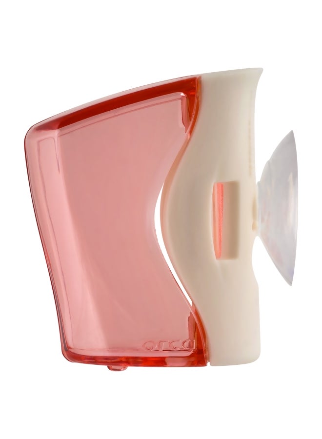 Flipper Toothbrush Holder Case with Suction Cup, 2 Pcs (Floral Pink/Mountain Green) Wall Toothbrush Holder with Cover Case for Kids- FLR-BS-PN-GN Pink/Green 10x5.5x15cm - Image 2