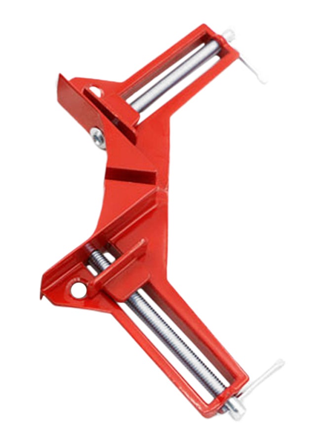 90-Degree Right Angle Wood Working Picture Frame Clamp Silver/Red 