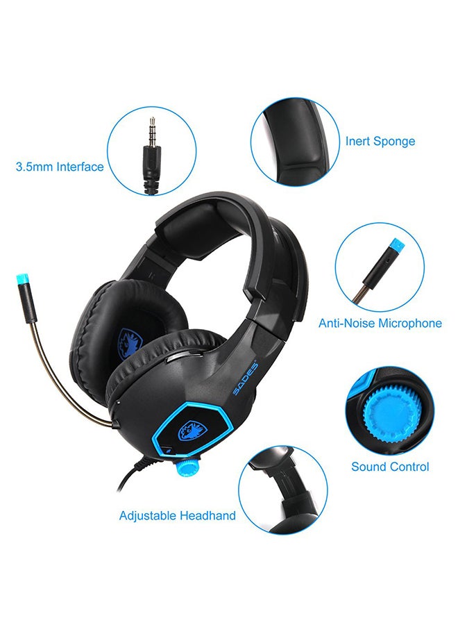 Sades SA-818 Wired Over-Ear Gaming Headset With Mic  - Image 4
