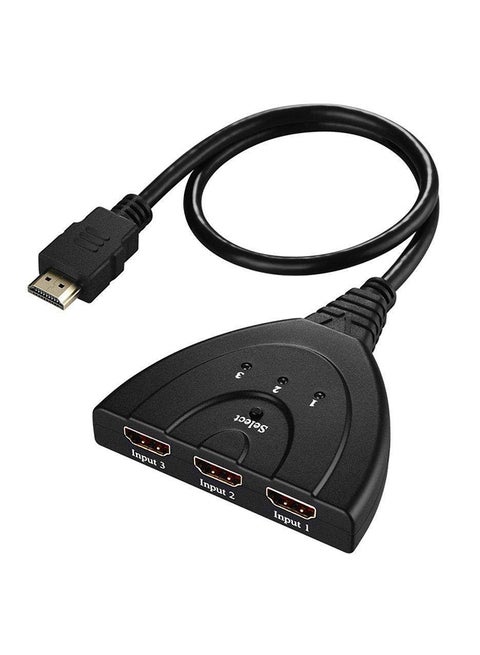 3-In-1 Port HDMI Switch With Gold Plated Connector Black