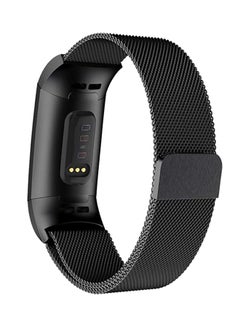 VINSOC Fitness Tracker Replacement Band For Fitbit Charge 3 Milanese Black  - Image 5