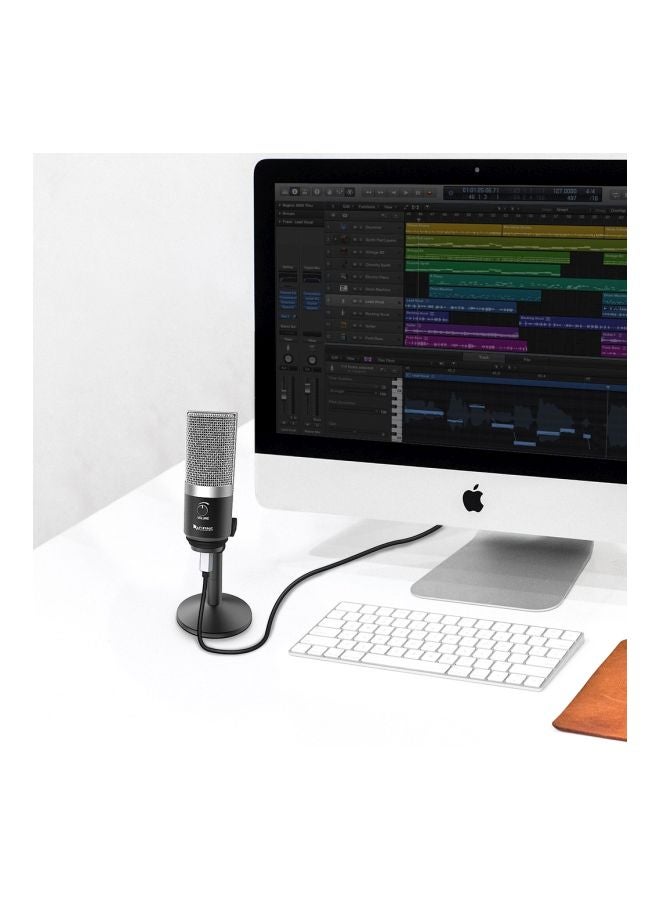 FIFINE - Portable USB Microphone K670 Black/Silver - Image 1