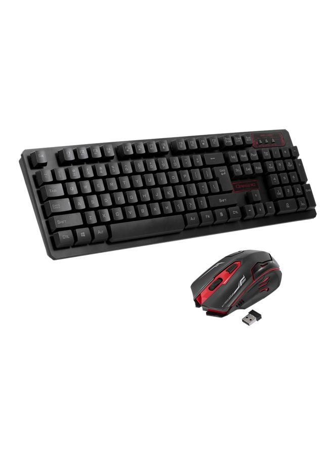 Generic Wireless Keyboard And Mouse Set Black/Red  - Image 1