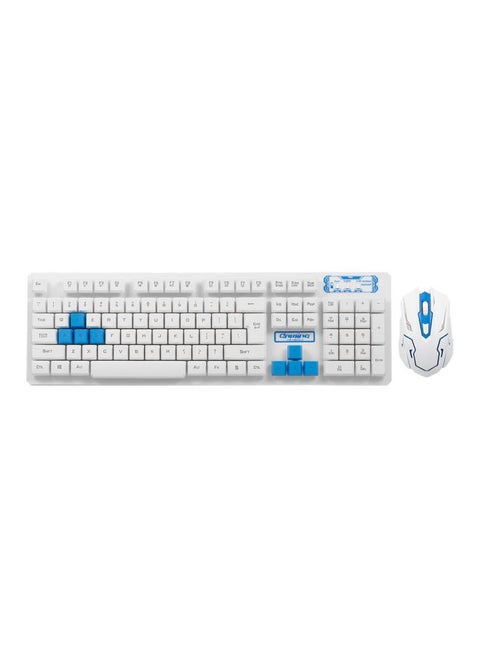 Wireless Keyboard And Mouse Set White/Blue