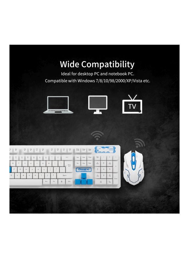 Wireless Keyboard And Mouse Set White/Blue  - Image 3
