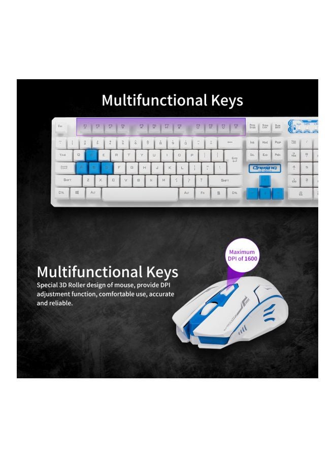 Wireless Keyboard And Mouse Set White/Blue  - Image 4