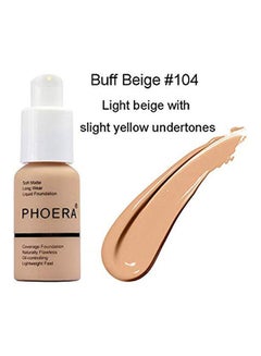 Phoera Matte Oil Control Concealer Foundation Cream 104 Buff Beige  - Image 2