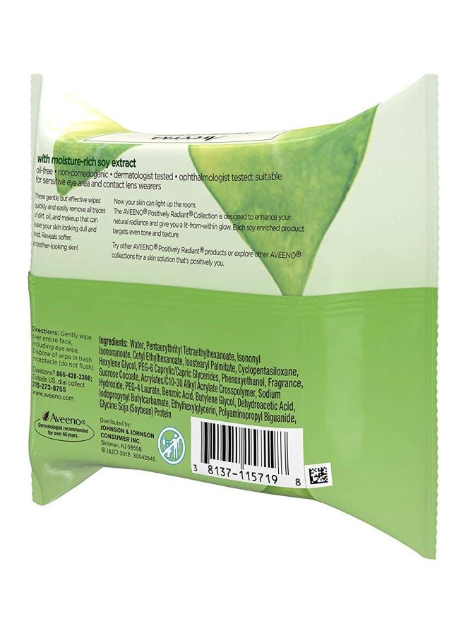 Aveeno Positively Radiant Makeup Removing Wipes Clear - Image 3