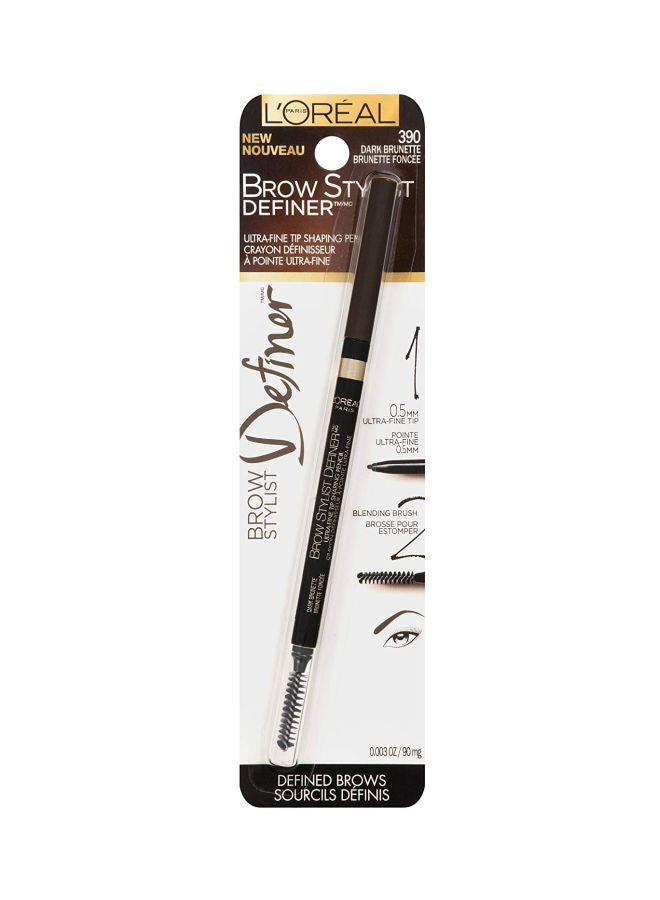 L'OREAL PARIS - Brow Stylist Definer Eyebrow Pencil 390 Dark Brunette - Image 1