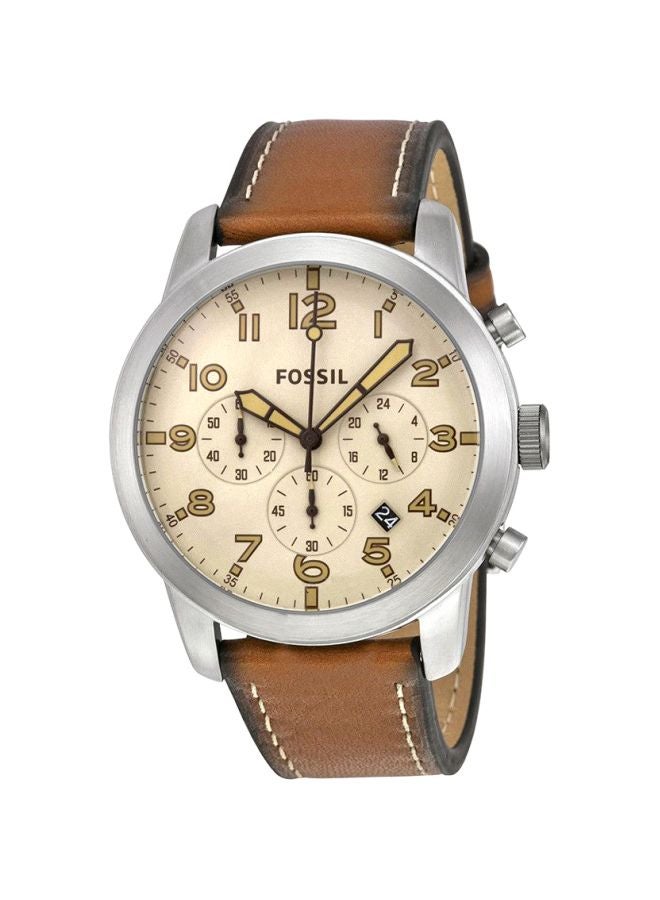 فوسيل ساعة يد كرونوجراف بايلوت 54 مقاومة للماء طراز FS5144 للرجال - Image 1