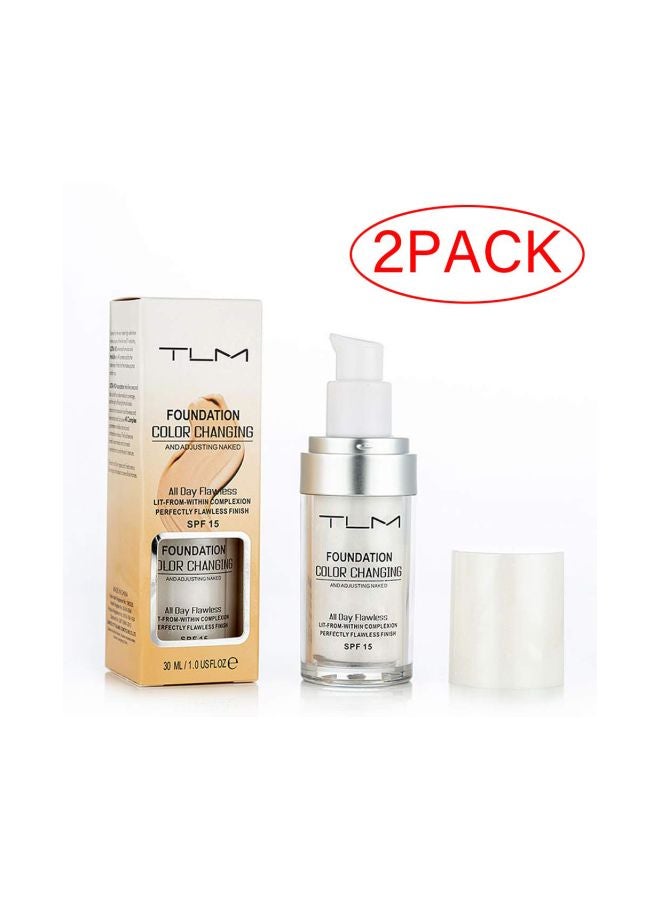 تي إل إم مجموعة كريم أساس كولور تشينجينج لبشرة خالية من العيوب وبعامل حماية من أشعة الشمس 15، مكونة من قطعتين نود - Image 2