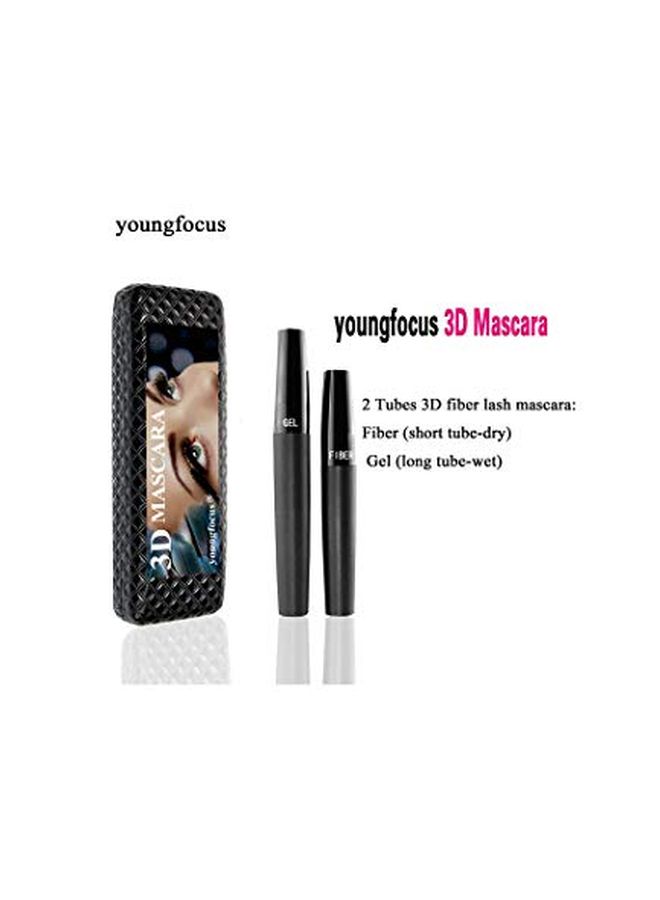 يونغفوكس ماسكارا ثلاثية الأبعاد للرموش مصنوعة من الألياف، من قطعتين أسود - Image 2