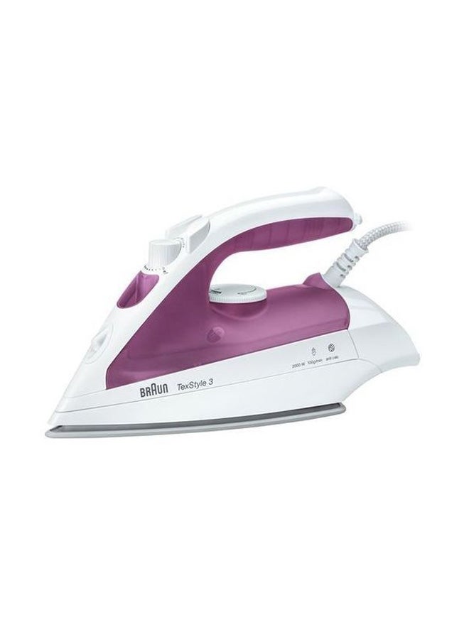 BRAUN - Texstyle 3 Steam Iron 2000 W 2000.0 W TS320C White/Violet - Image 1
