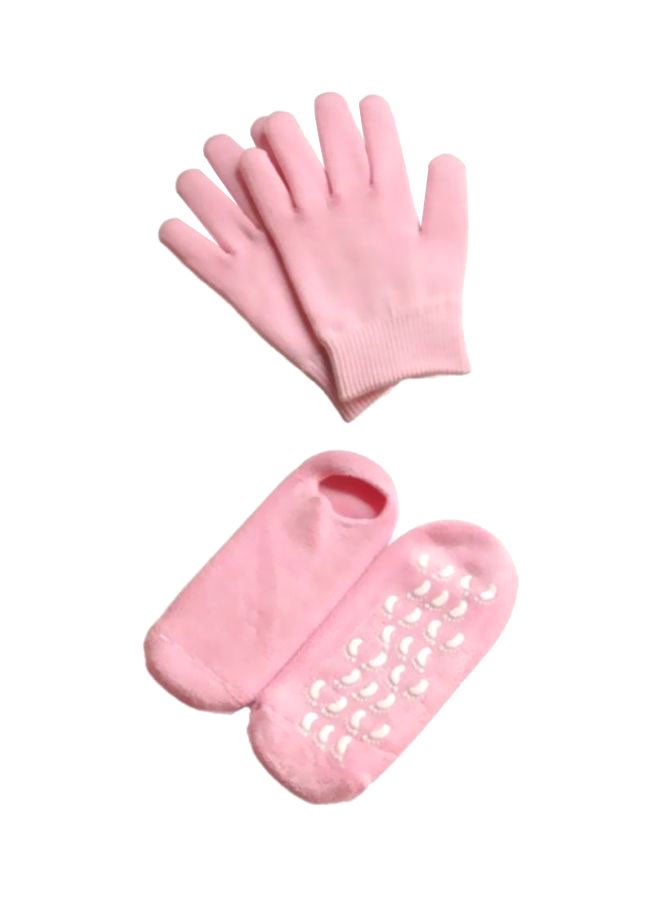 Generic 4-Piece Skin Gloves And Socks Set Pink 25x10x1cm  - Image 1
