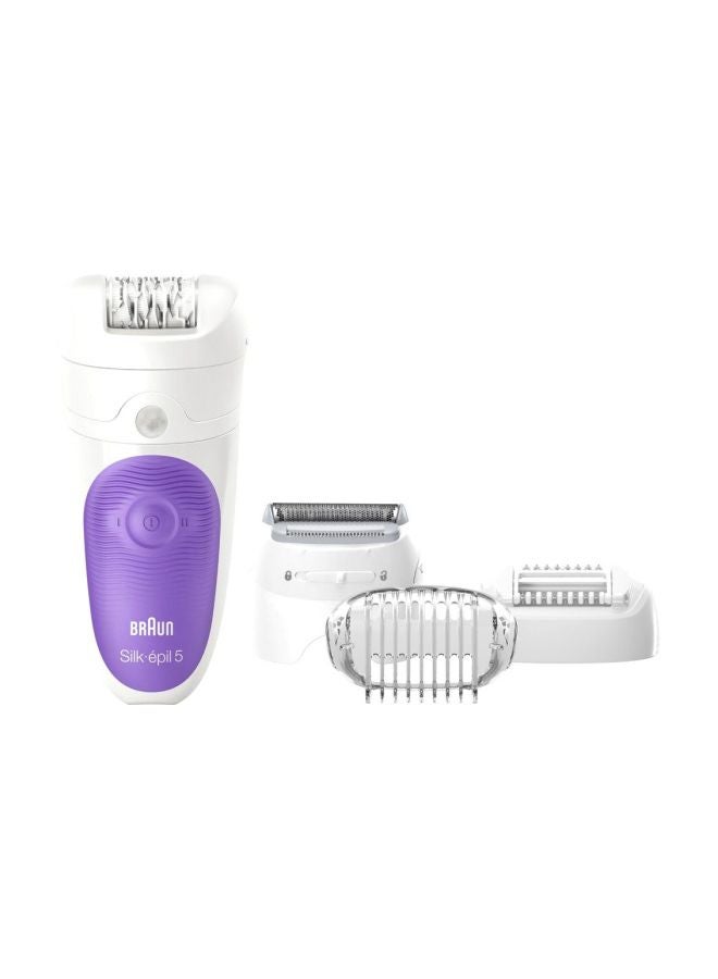 براون ماكينة نزع الشعر للاستعمال الجاف أو الرطب مع 4 ملحقات أبيض/أرجواني - Image 1